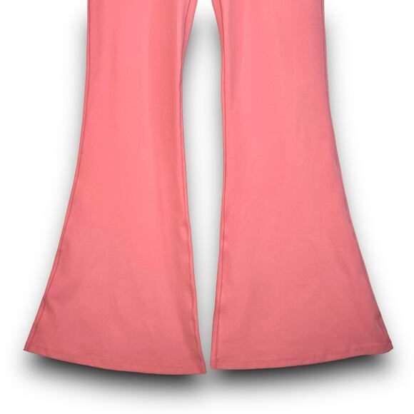 NEW Halara Crossover High Waist Super Flare Leggings Back Pocket Pink Size Small - Picture 4 of 10